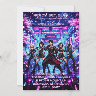 Invitación Cumpleaños de ídolos de K-pop Guerreros