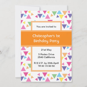 Invitación Cumpleaños de illusima Rainbow Triangles 1er