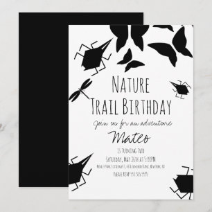 Invitación Cumpleaños de insectos mariposas de la naturaleza 