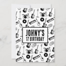 Invitación Cumpleaños de instrumentos de música