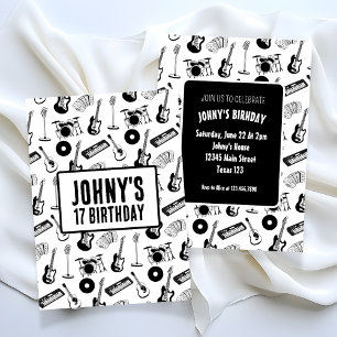 Invitación Cumpleaños de instrumentos de música