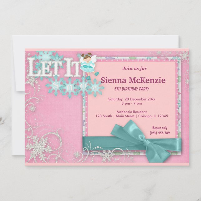 Invitación Cumpleaños de invierno (Anverso)