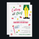 Invitación cumpleaños de invierno de Elf Movie Kids<br><div class="desc">Invite a toda su familia y amigos a la fiesta de invierno de su hijo con estas invitaciones de Elf. Personalice agregando todos los detalles de su fiesta!</div>
