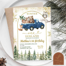 Cumpleaños de invierno Onederland Animales del bos