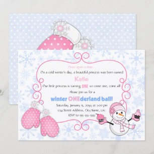 Invitación Cumpleaños de Invierno Onederland Ball