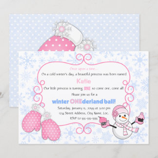 Invitación Cumpleaños de Invierno Onederland Ball