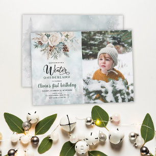Invitación Cumpleaños de invierno perenne Onederland Primera 
