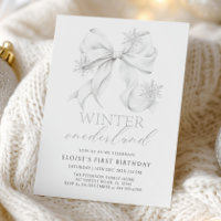 Cumpleaños de invierno Silver Bow Onederland 1st