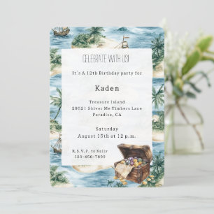 Invitación Cumpleaños de Isla del Tesoro