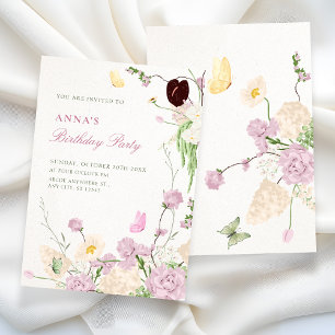 Invitación cumpleaños de jardín floral