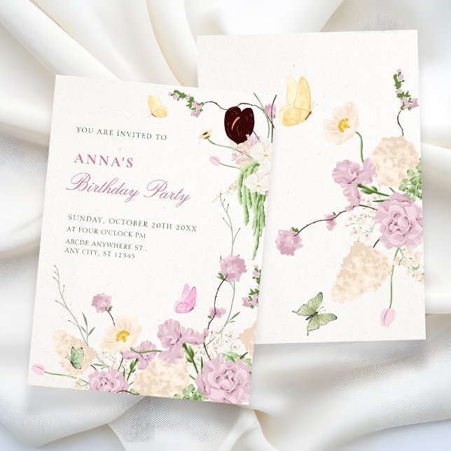 Invitación cumpleaños de jardín floral (Subido por el creador)