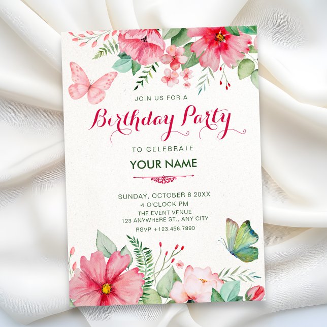 Invitación cumpleaños de jardín floral (Subido por el creador)
