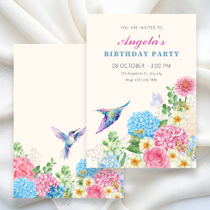 Invitación cumpleaños de jardín floral