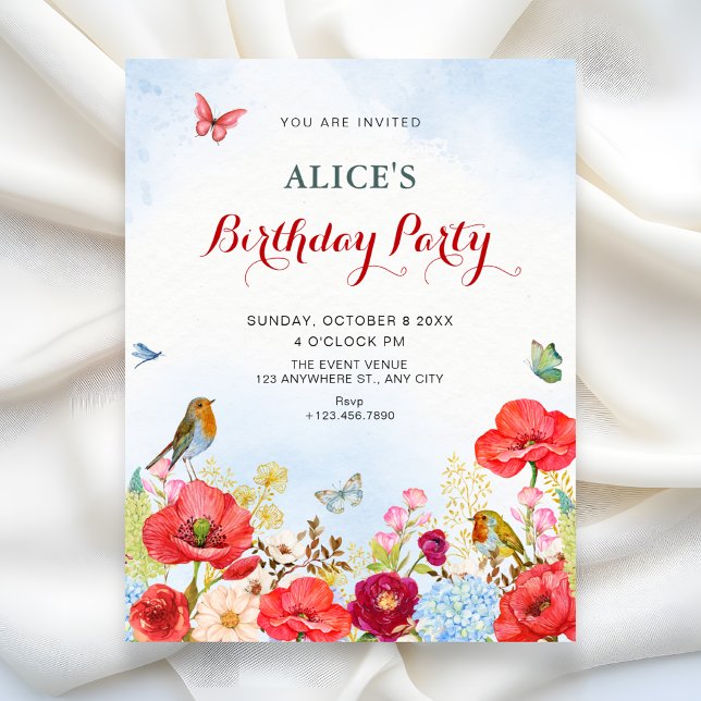 Invitación cumpleaños de jardín floral (Subido por el creador)
