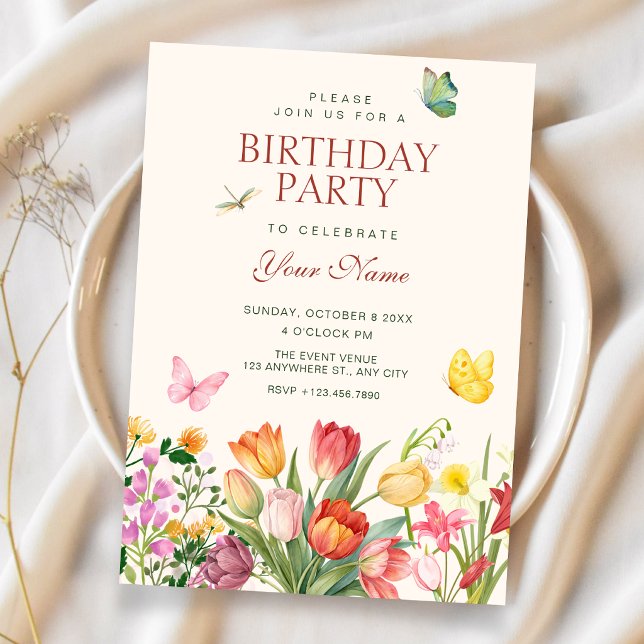 Invitación Cumpleaños de jardín floral (Subido por el creador)