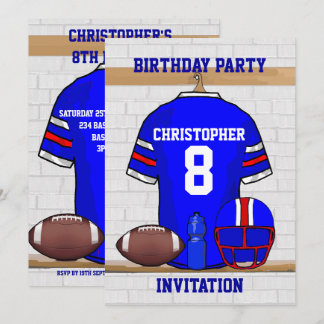 Invitación Cumpleaños de Jersey de Blue WR