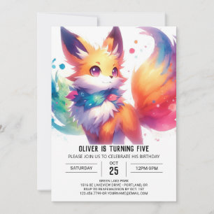 Invitación Cumpleaños de Joyful Children Fox