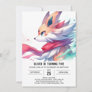 Invitación Cumpleaños de Joyful Children Fox