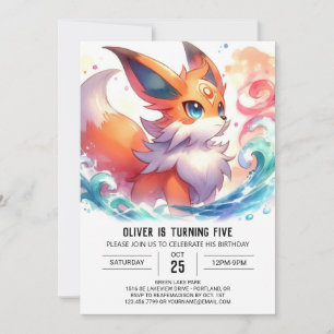 Invitación Cumpleaños de Joyful Kids Fox