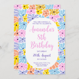 Invitación Cumpleaños de Joyous Flower Fiesta