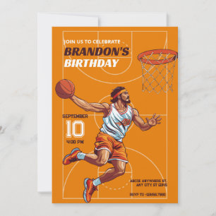 Invitación cumpleaños de jugador de baloncesto