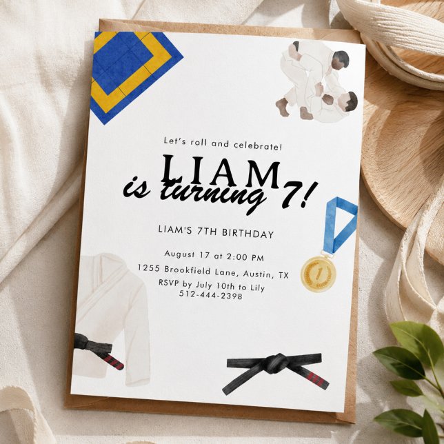Invitación Cumpleaños de Jujitsu Cumpleaños de Artes Marciale (Subido por el creador)