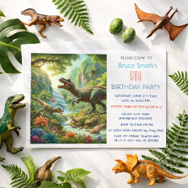 Invitación Cumpleaños de Jungla de Dinosaurios para Niños de 