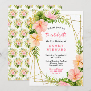 Invitación Cumpleaños de Jungla Tropical con Follaje
