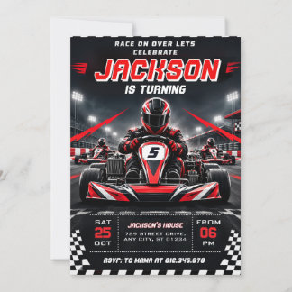Invitación Cumpleaños de Karting Personalizado