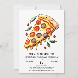 Invitación Cumpleaños de Kids Cheese Pizza