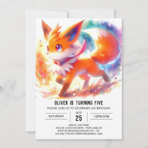 Invitación Cumpleaños de Kids Pastel Fox