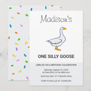 Invitación Cumpleaños de Kids Un Ganso Tonto Primero