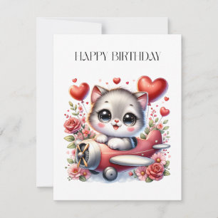 Invitación Cumpleaños de Kitten Pilot