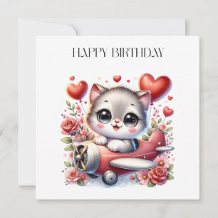 Invitación Cumpleaños de Kitten Pilot