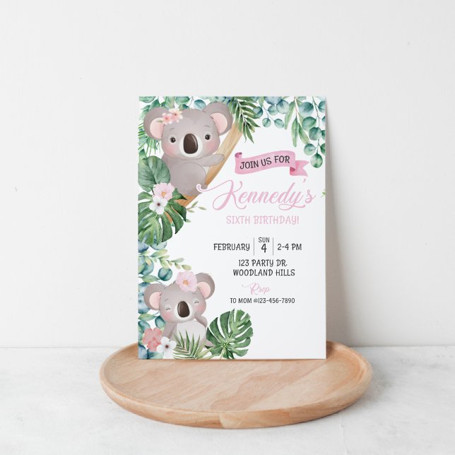Invitación Cumpleaños de Koala, cualquier edad, vamos a colga (Subido por el creador)