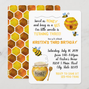 Invitación Cumpleaños de la Abeja Miel