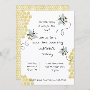 Invitación Cumpleaños de la Abeja - Sexo Neutral