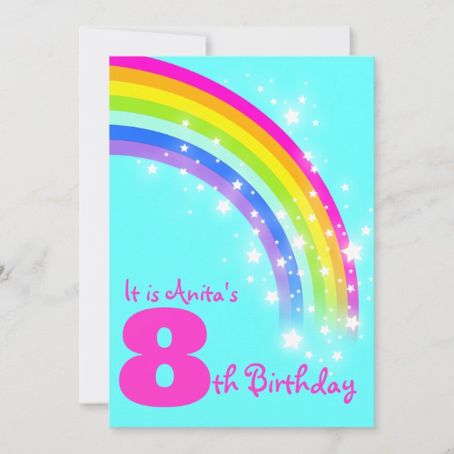 Invitación Cumpleaños de la aguamarina del cumpleaños del (Anverso)