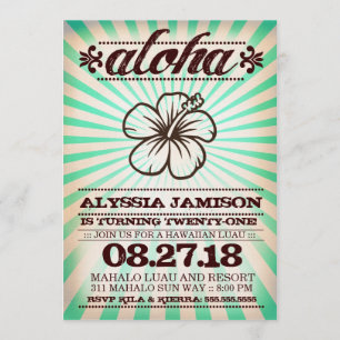 Invitación Cumpleaños de la alga marina de la aguamarina de
