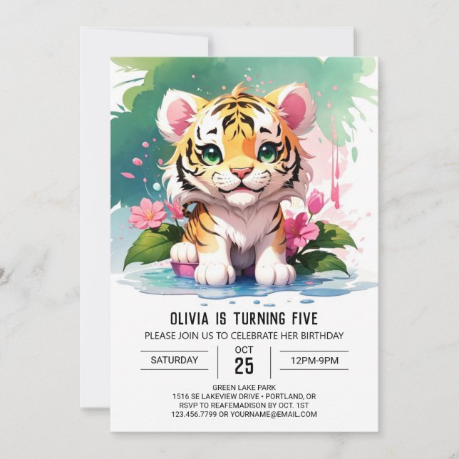 Invitación Cumpleaños de la aventura de la jungla del pequeño (Anverso)