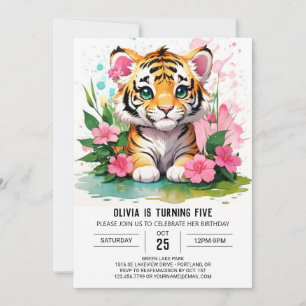Invitación Cumpleaños de la Aventura del Pequeño Tigre