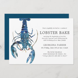Invitación Cumpleaños de la Bake Ocean Blue Lobster