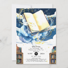 Invitación Cumpleaños de la biblioteca mágica editable Storyb
