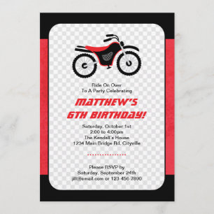Invitación Cumpleaños de la bici del motor