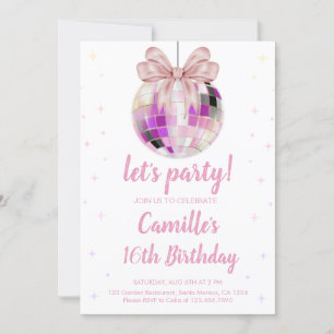 Invitación Cumpleaños de la bola de disco