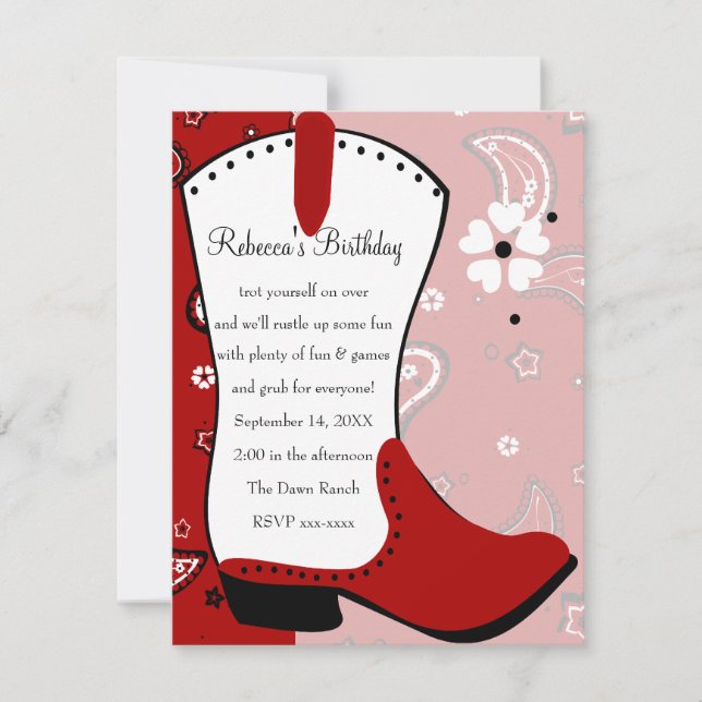 Invitación Cumpleaños de la Bota de Nova (Anverso)