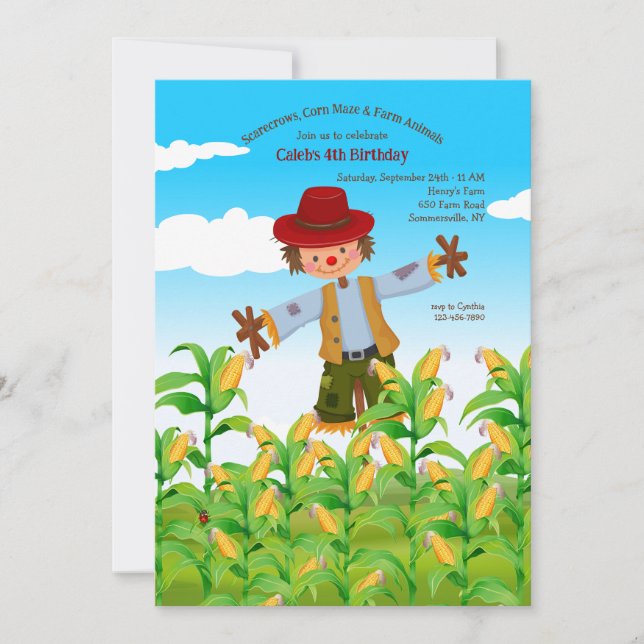 Invitación Cumpleaños de la Caída de Scarecrow (Anverso)