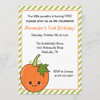 Invitación Cumpleaños de la Calabaza Cuta
