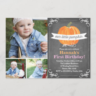 Invitación Cumpleaños de la calabaza pequeña