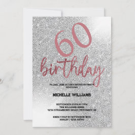 Invitación Cumpleaños de la Caligrafía de Coral Purpurina Pla